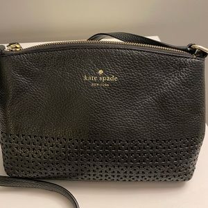 Kate Spade black leather Millie Wakefield Lane crossbody purse